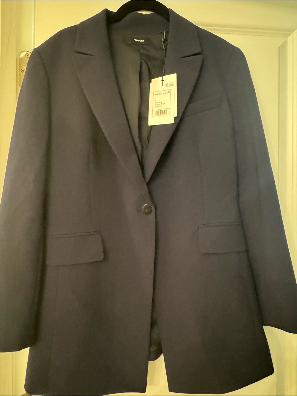 Theory Women's Navy Single-Button Blazer